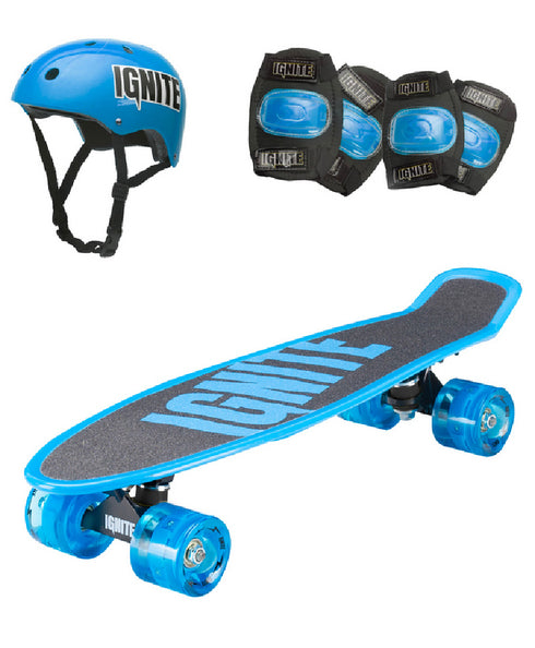 Ignite Tyro Skateboard and Safety Combo Pack - Complete Setup for Safe Skateboarding Fun
