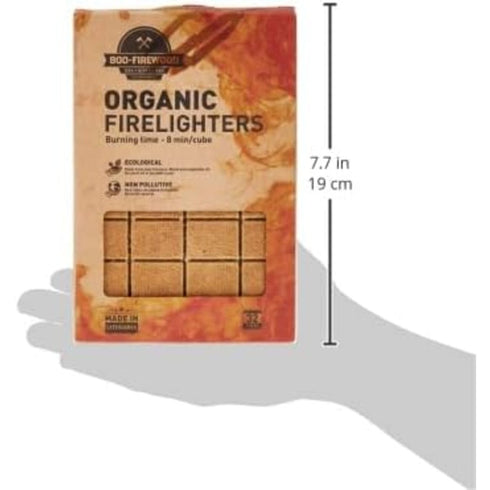800 Firewood Organic Firelighters 32 Pack, Natural Vegetable Oil and Wood Fire Starter Cubes for BBQ