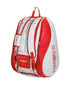 Heroe's Thunder Starlight padel bag, white and red, back view