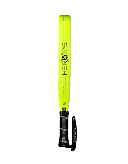 Heroe's RS3 2025 Padel Racket in neon yellow, side view