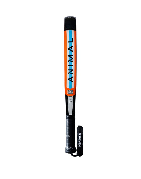 Heroe's Animal 2023 Padel Racket in orange and white, side view