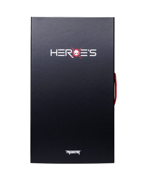 Heroe's Predator LTD Hydrogen Padel Racket in black and red, with presentation box