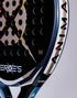 Heroe's Animal 2025 Padel Racket in blue and gold, close-up detail
