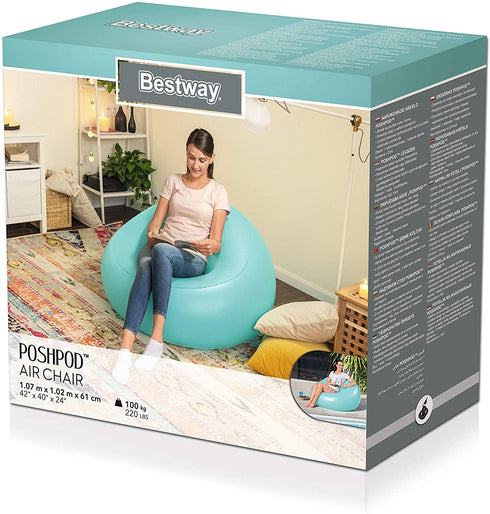 Bestway Airchair Poshpod 107x102x61 - Stylish & Cozy Inflatable Lounger