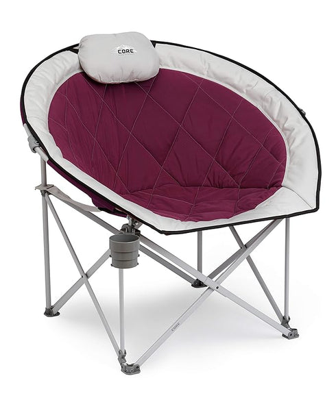 Core Oversized Padded Round Camp Chair - Spacious and Cushioned Design