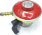 Mondial Type 270 LPG gas regulator, red, front view with 50 mbar rating label
