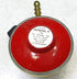 Mondial Type 270 LPG regulator, close-up of label: 50 mbar, 1.5 kg/h, EN 16129