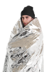 Coghlan's emergency blanket unfolded, silver reflective foil