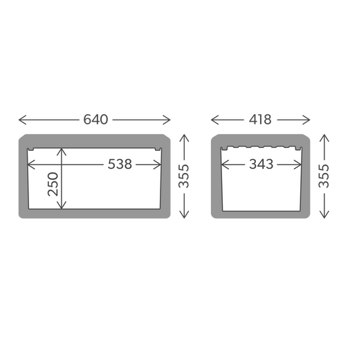 Dometic Cool-Ice 42 dimension drawing in millimetres