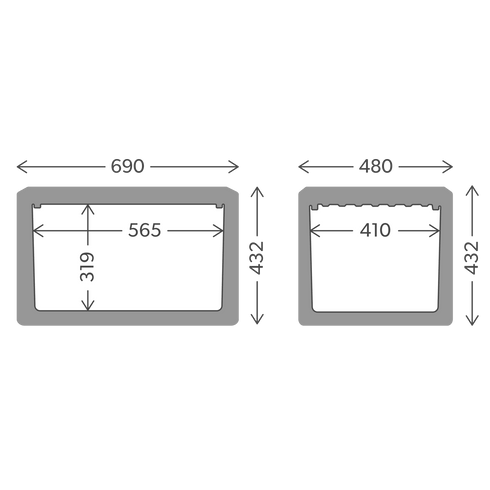 Dometic Cool-Ice CI 70 dimension drawing in millimetres