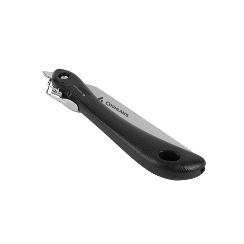 Coghlan's sierra saw folded closed, black handle