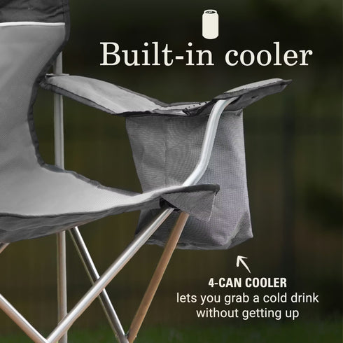 Coleman Cooler Quad Chair - Portable Seating with Built-In Cooler for Convenience