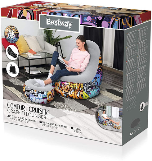 Bestway Grafiti Cruiser Chair 121x121x86 - Eye-Catching Design for Casual Comfort