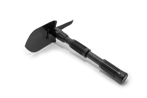 Coghlan's mini shovel with pick, black steel, product shot