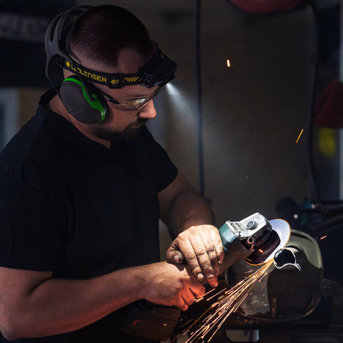 Ledlenser H9R Pro rechargeable headlamp, in use