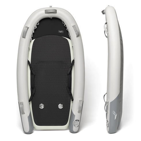 Lift Blowfish inflatable eFoil board attachment, top and side view