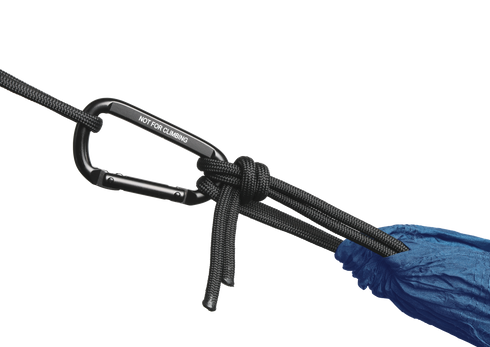 Coghlan's parachute hammock rope and carabiner attachment, blue
