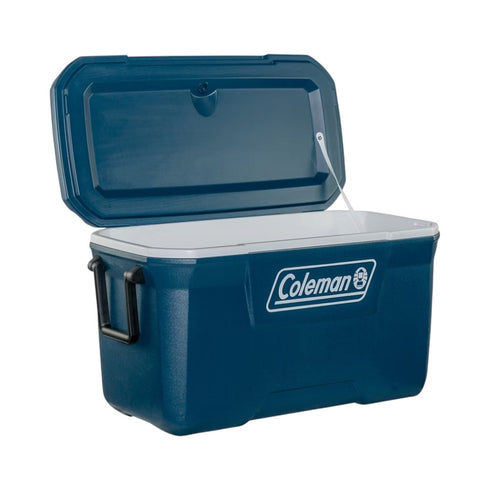 Coleman Xtreme 70 QT cooler, blue, second view on white