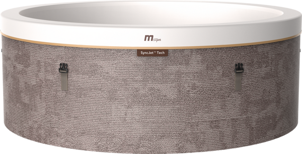 MSpa Cocoon 6 person round portable hot tub, stone grey finish