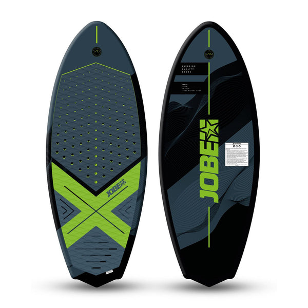Jobe Sonic Wakesurfer, a fast and stable board with a foam deck and fins, designed for riding the wake behind a boat.
