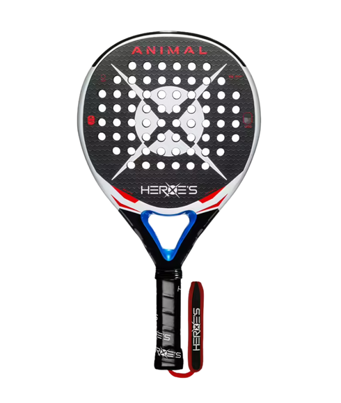 Heroe's Animal 2026 Padel Racket in black and blue, front view