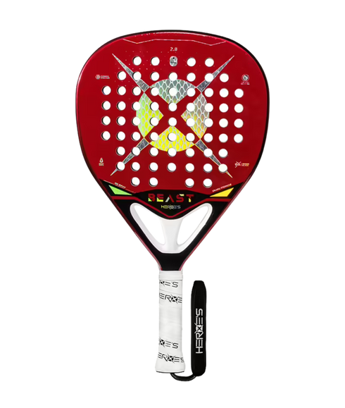 Heroe's Beast 2026 Padel Racket in red, front view