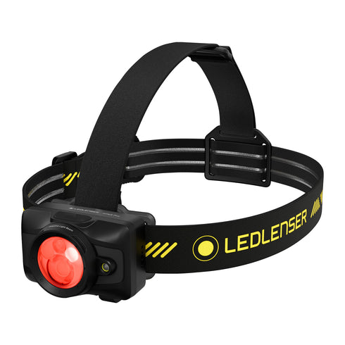 Ledlenser HF6R Pro rechargeable headlamp, black, red light on