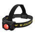 Ledlenser HF7R Pro rechargeable headlamp, black, red light on