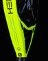 Heroe's RS3 2025 Padel Racket in neon yellow, close-up detail
