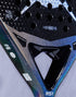 Heroe's RS1 2025 Padel Racket in black and purple, close-up detail