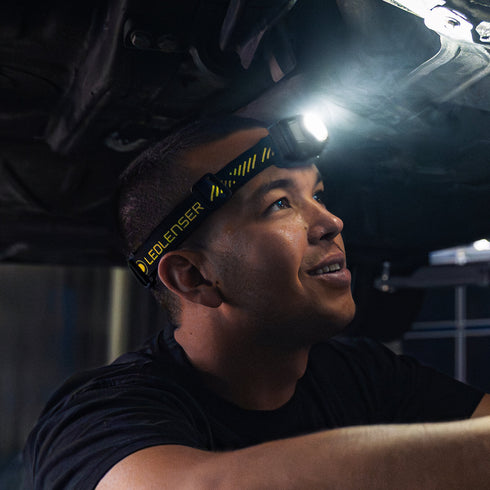 Ledlenser HF7R Pro rechargeable headlamp, in use