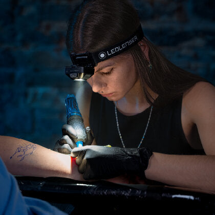 Ledlenser HF4 headlamp, in use