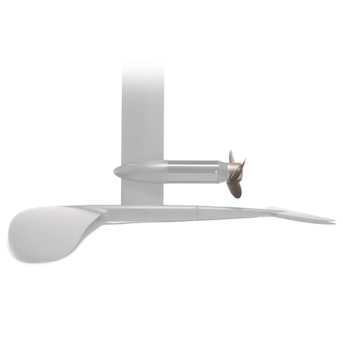 Lift eFoil fixed aluminium propeller on the mast, side view