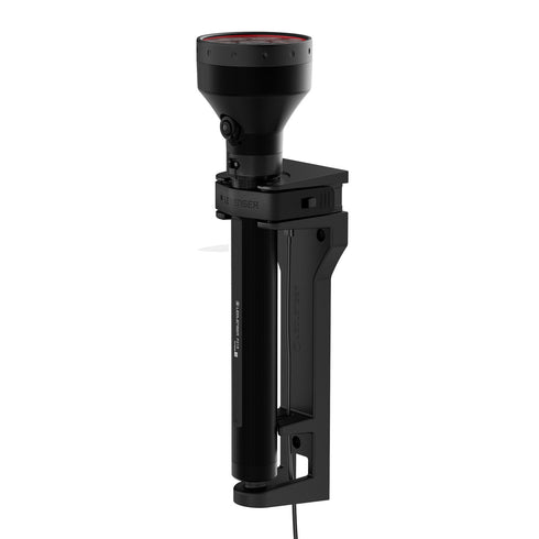 Ledlenser P21R rechargeable flashlight, black, in charging station