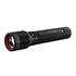 Ledlenser P7R rechargeable flashlight, black, product shot on white