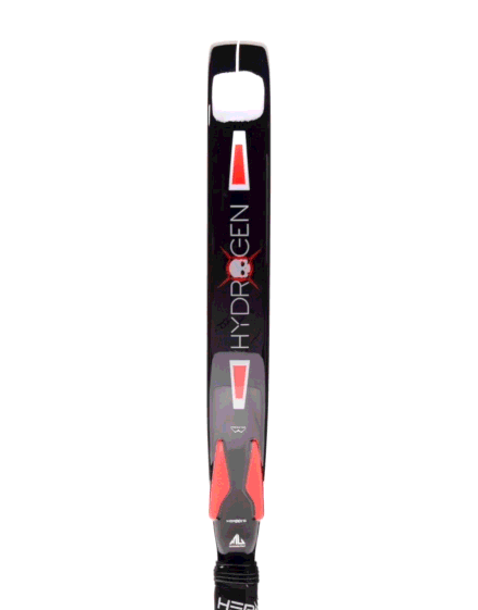 Heroe's Predator LTD Hydrogen Padel Racket in black and red, 360 view