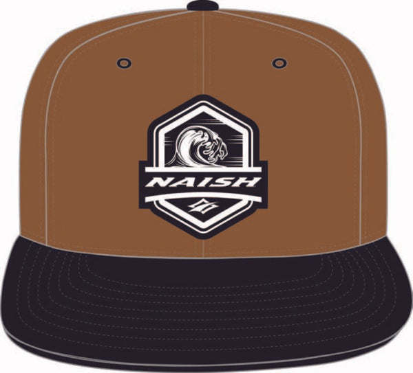 Naish Wave Snapback hat, a classic baseball cap with an adjustable snapback closure and embroidered logo, suitable for beach and board sport days.