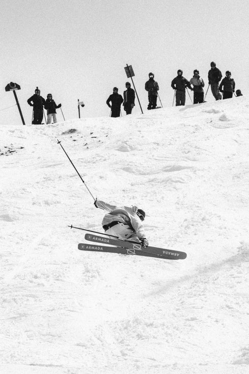 Skiers on the mountain with Armada Stranger 100 skis