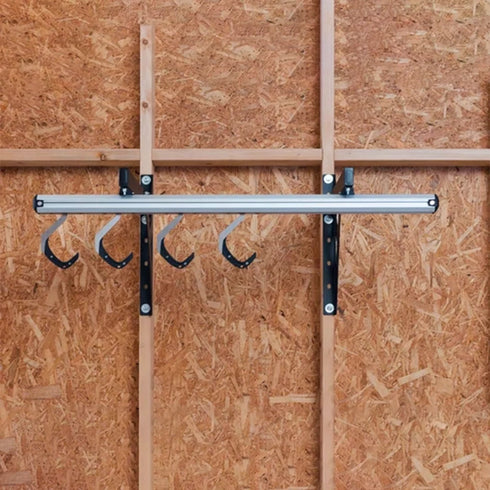 Stashed SpaceRail wall bike storage system, view 2