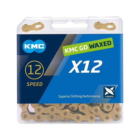 KMC X12 Ti-N Gold waxed 12-speed chain, alternate view