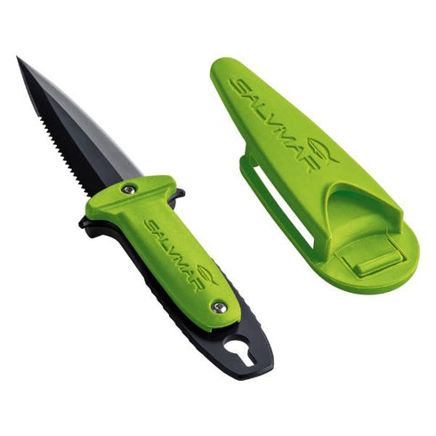 Salvimar Atlantis knife, black blade and acid green