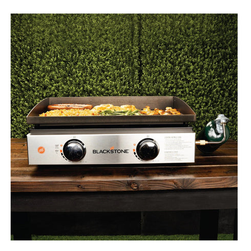 Blackstone Original 22in Stainless Tabletop Griddle with Front Panel - Easy-to-Use Grill for Beginners