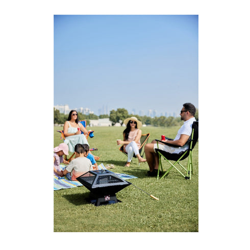 Bad Axe The Chopping Block Firepit - Functional & Stylish Firepit with Prep Surface