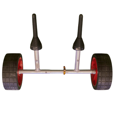 AC70 Kayak Trolley, Aluminium Scupper Cart with Rubber Wheels, 50 kg Capacity and Adjustable Width