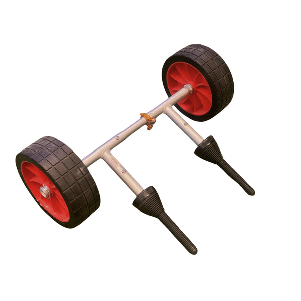 AC70 Kayak Trolley, Aluminium Scupper Cart with Rubber Wheels, 50 kg Capacity and Adjustable Width