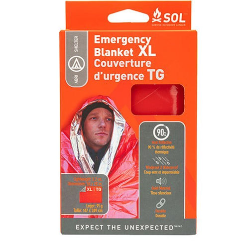 Adventure Medical SOL Emergency Survival Blanket, 2 - Person Capacity, Heat Reflective Material, Suitable for Camping/Survival