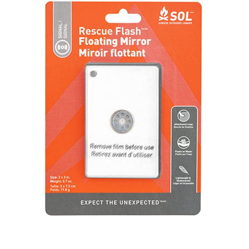 Adventure Medical SOL Rescue Flash Signal Mirror, Floating Design, 30 - Mile Visibility, Suitable for Emergency Signaling