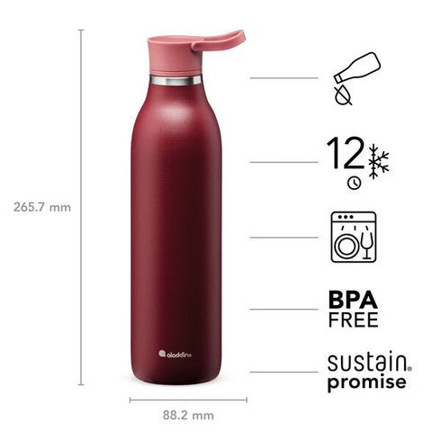 Aladdin City Loop Thermavac 0.6L Recycled Water Bottle - Eco - Friendly, Vacuum Insulated - Sustainable Hydration Companion for Everyday Use