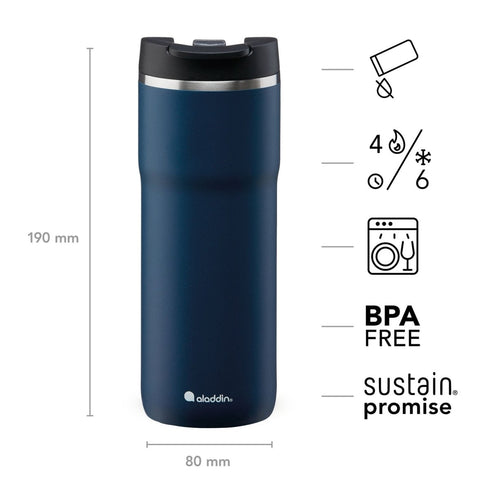 Aladdin Java Thermavac LeakLock 0.47L Stainless Steel Mug - High Capacity, Leak - Proof - Durable Insulated Mug for Coffee Lovers
