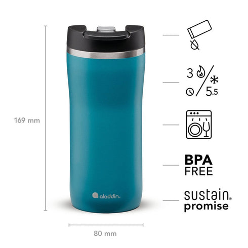 Aladdin Mocca Thermavac Leak - Lock 0.35L Travel Mug - Vacuum Insulated, Secure Leak Lock - Essential Insulated Mug for Coffee Lovers